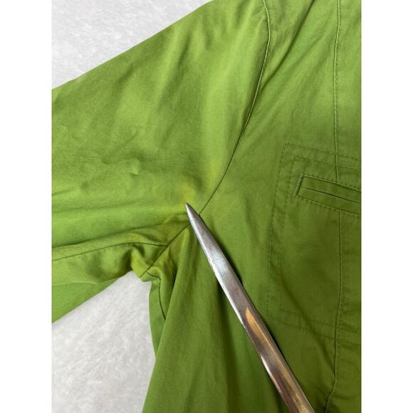 LOFT Lime Green Cropped Tailored Jacket y2k Bratz Layer Office sz 0 Snap - Picture 6 of 6
